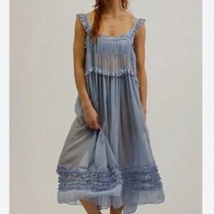 NWT Intimately Free People Moon Phase Midi Sheer Slip Dress